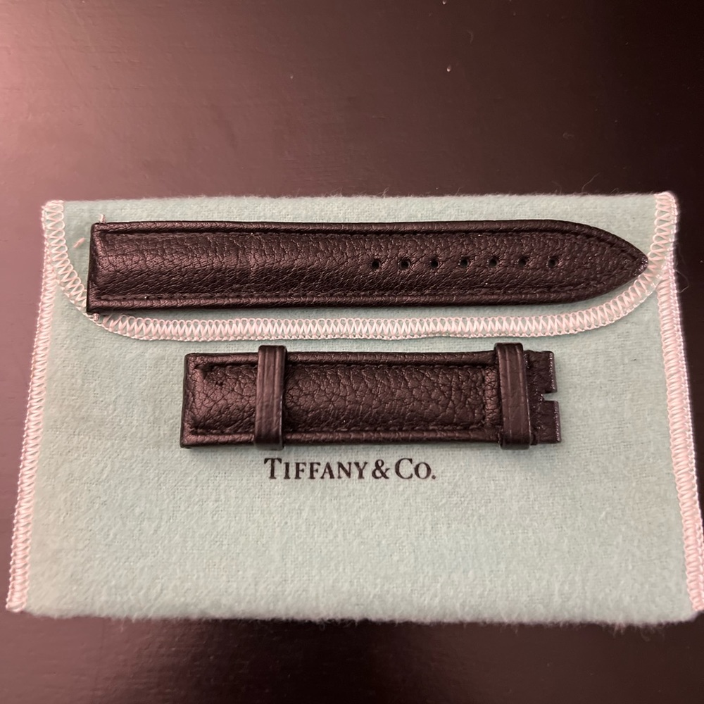 Tiffany and co Black Leather Watchband